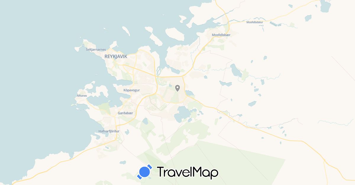 TravelMap itinerary: plane in Iceland (Europe)